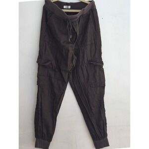 Garage Cargo Jogger Pants Women's Brown Drawstring Waist Casual Comfort Size S